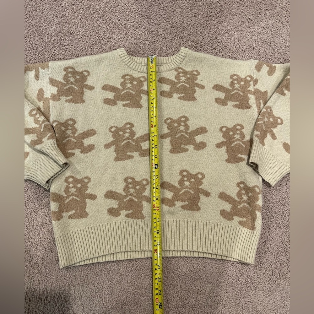 DAZY Bear Pattern Drop Shoulder Boho Knit Sweater - Picture 5 of 9